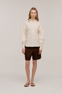 Women's Linen Wrap-Front Shirt