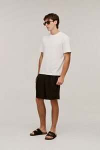 Men's Linen Pleated Bermuda Shorts