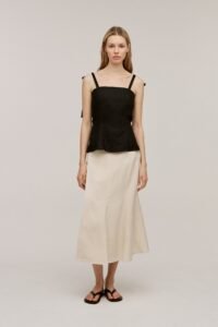 Women's Linen Tie Shoulder Bandeau Top